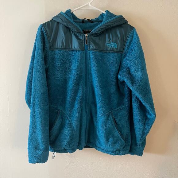 The North Face Oso Hoodie Womens Small Teal Fleece Full Zip Jacket Warm Cozy - Picture 1 of 10